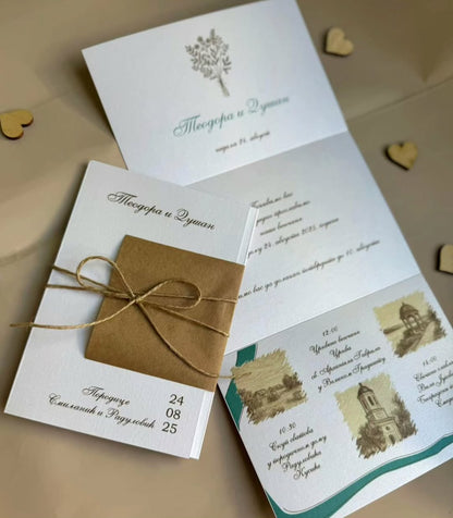 Pozivnica sa rustičnim boho detaljima